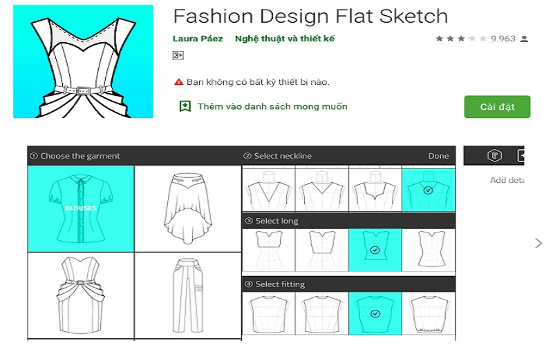 app Fashion Design Flat Sketch