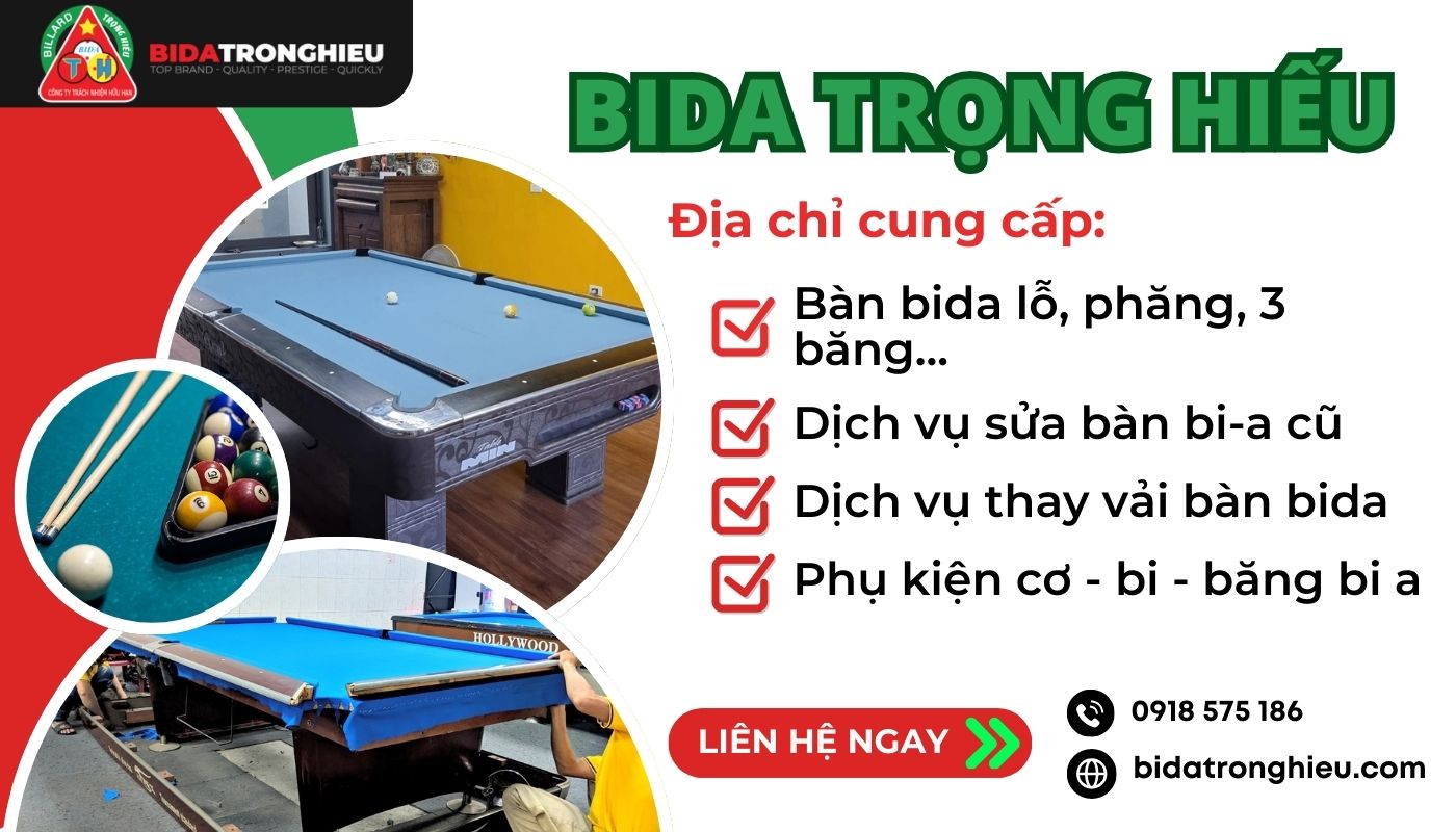 Mua bàn bida chính hãng giá tốt tại Bida Trọng Hiếu